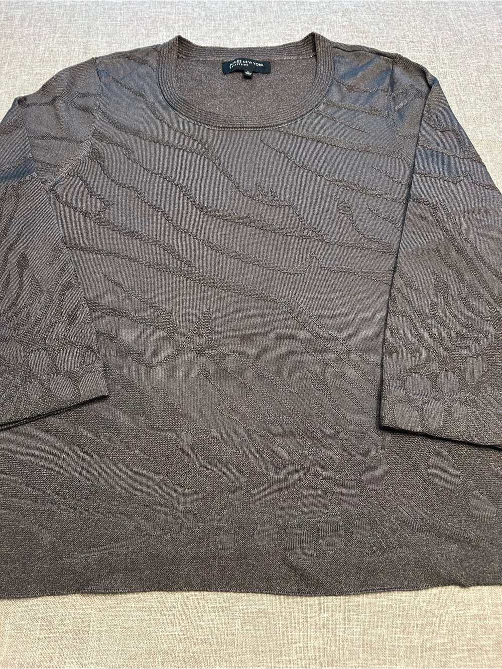 Jones New York Gray Crewneck Sweater